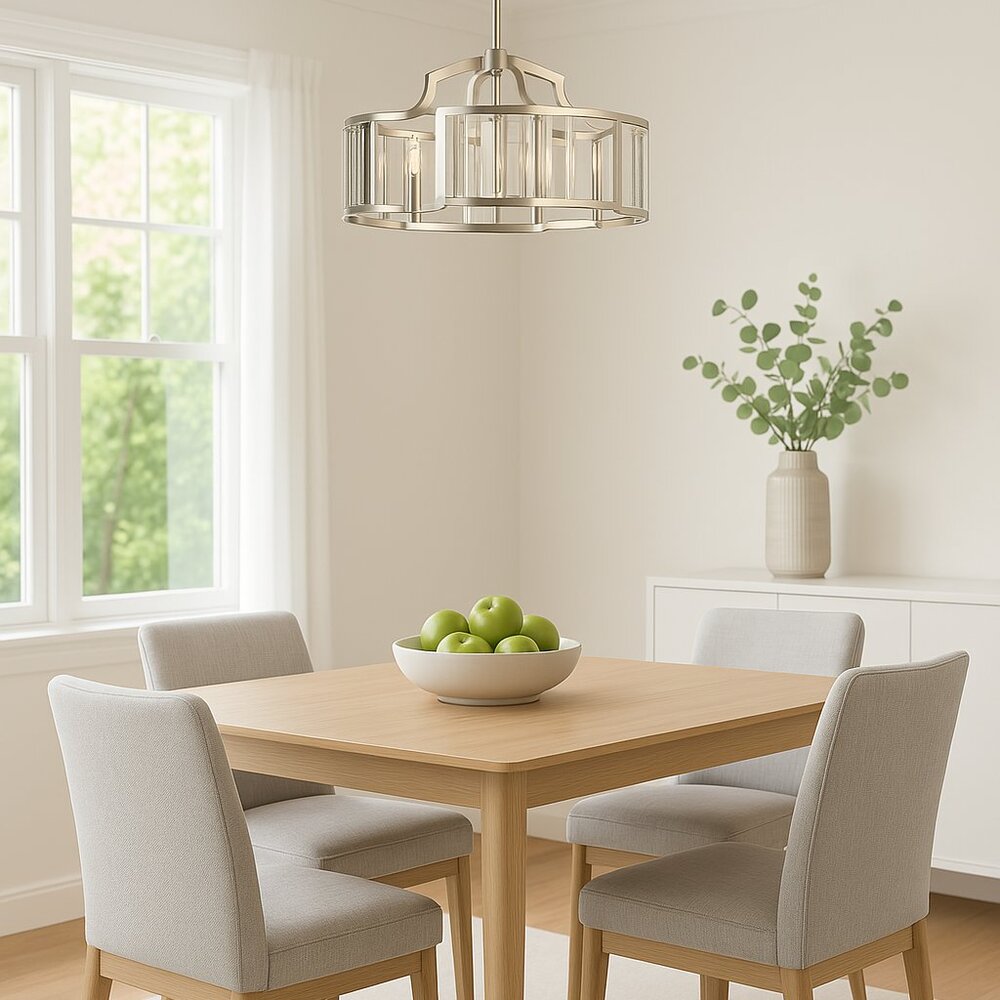 EasyLITE 4-Light Satin Nickel Convertible Semi Flush Mount Pendant 29345-HB